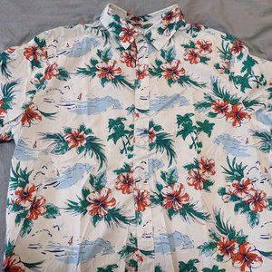 Mens Large Hawaiian Shirt Crisp Design